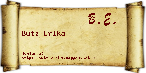 Butz Erika névjegykártya